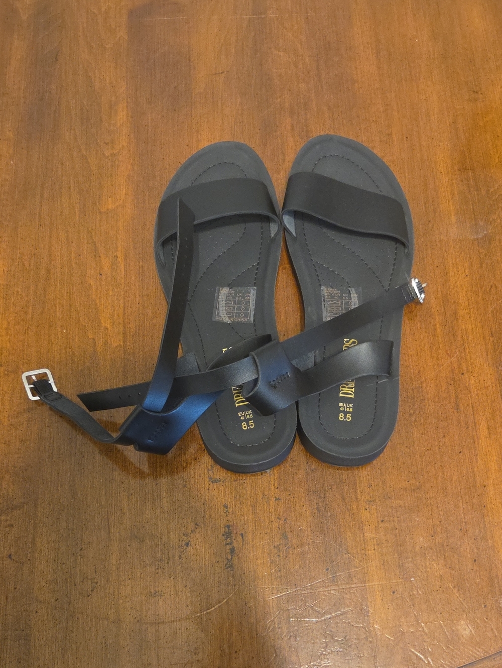 Dream Pairs Black Strappy Ankle Buckle Sandals